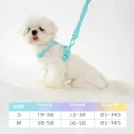 Adjustable Dog Harness Collar Leash Set Macarone Color - Image 4
